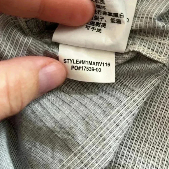 EUC PrAna 100% Organic Cotton Marvin button down short sleeve shirt Light Gray L - Picture 10 of 11